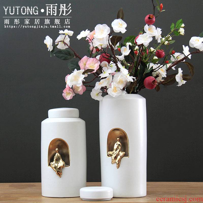 Furnishing articles receptacle club flower implement ceramic paint zen vase sitting room of jingdezhen ceramic porcelain vase wedding gift