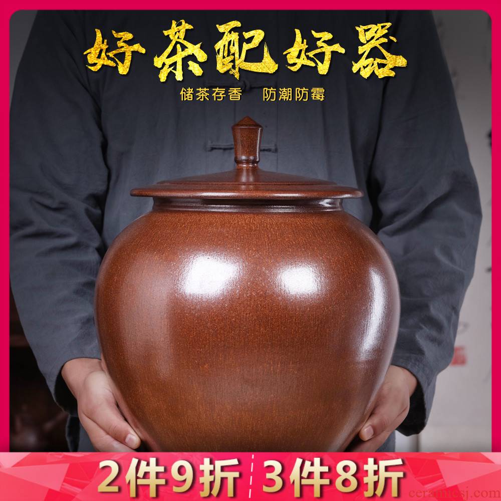 Jingdezhen ceramics large tea pot put POTS household sealed jar with cover moistureproof mildew insect - resistant barrel