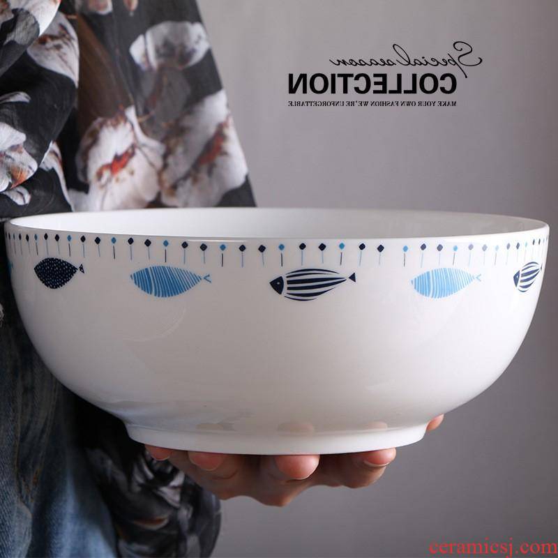 The hotel kitchen utensils soup bowl creative household ceramic salad bowl big bowl bowl dish dish gifts tableware custom