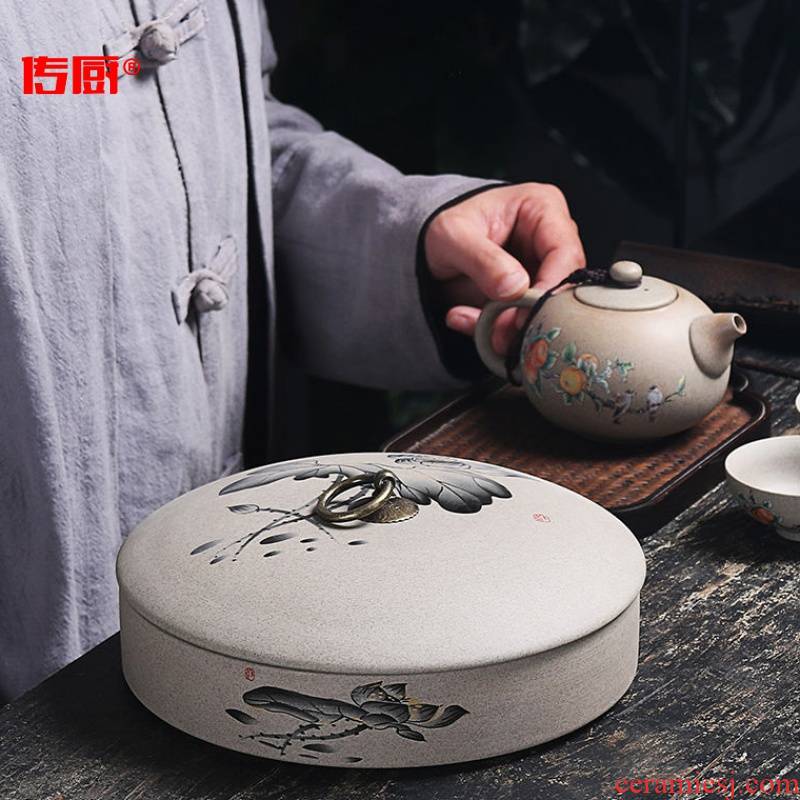 The kitchen puer tea cake tea pot ceramic seal tank storage POTS receive a case a large wake white tea box of household