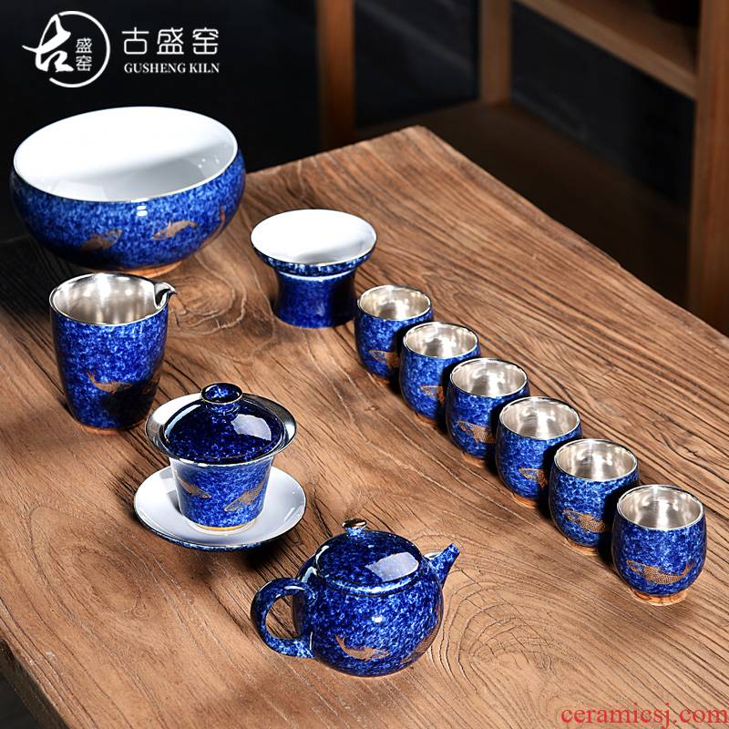 Ancient sheng up ceramic coppering. As silver tea sets, 999 sterling silver tea set kung fu tea cups of a complete set of the home office