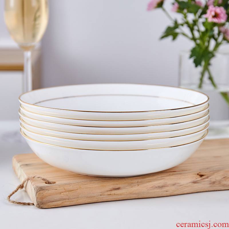Jingdezhen ceramic tableware European food plate ceramic plate contracted household soup plate FanPan up phnom penh dish deep dish