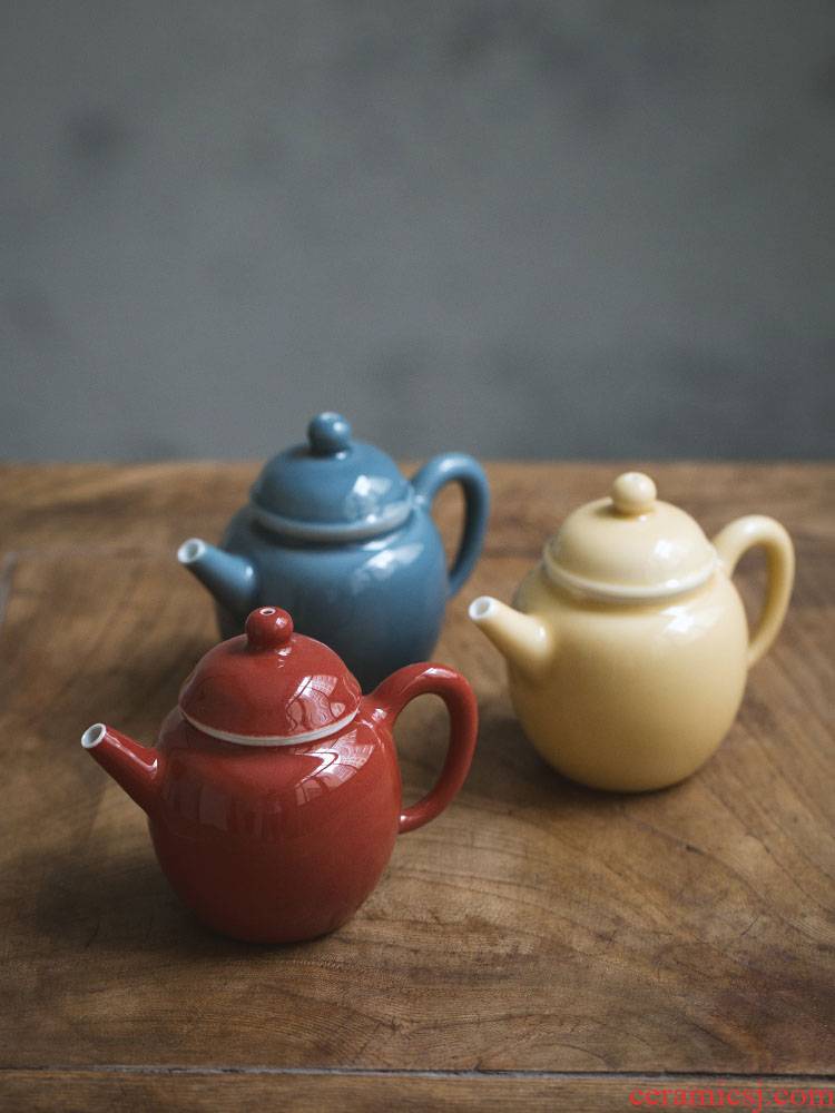 Ultimately responds to jingdezhen belt filter mini color glaze trumpet tea machine manual ceramic teapot kung fu tea pot