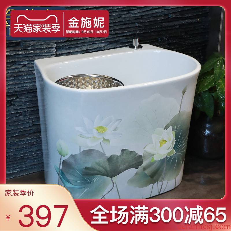 Double drive ceramic art restores ancient ways the mop pool balcony toilet wash basin floor type large mop pool