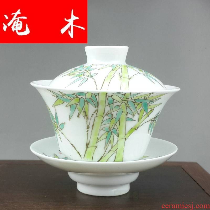 Flooded wood jingdezhen hand - made pastel fat white ceramics from three to tureen large high - grade mercifully kung fu tea tea cup