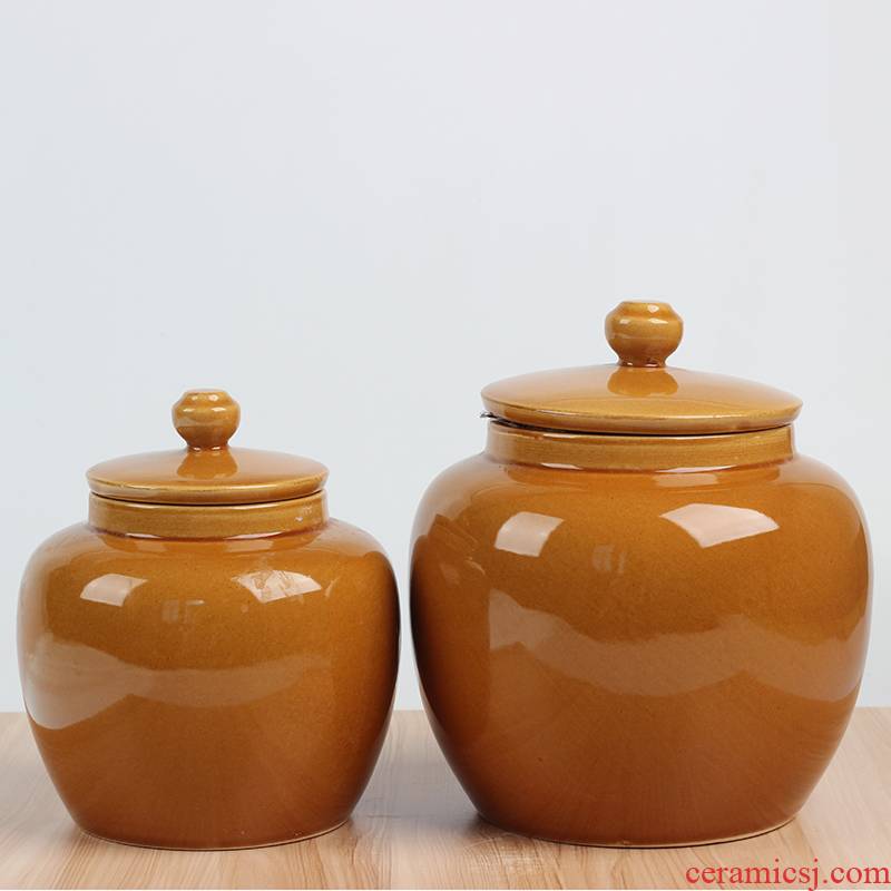 Earthenware jar of oil tank salt jars ceramic jar with a lid as the storage pot seasoning sauce household kitchen