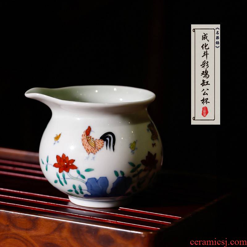 The Poly real boutique scene color jingdezhen ceramic chenghua kung fu tea set fair keller fights the color chicken cylinder cups of tea ware