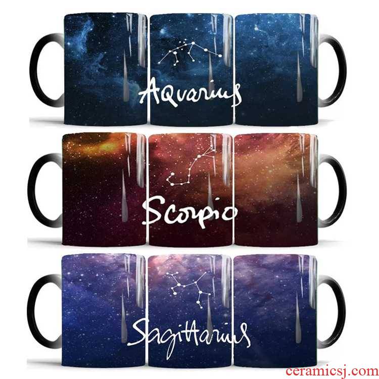 New the zodiac star color changing mugs ceramic thermal warm coffee for breakfast, mark cup birthday present lovers