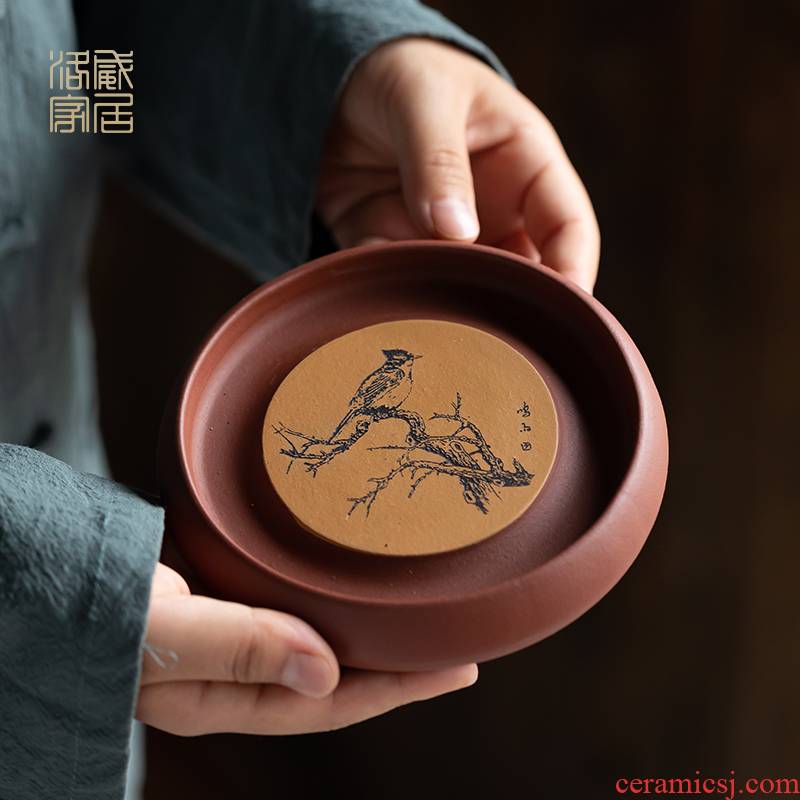Yixing it bearing Chinese style household kung fu tea tea accessories checking out creative teapots mat base collet