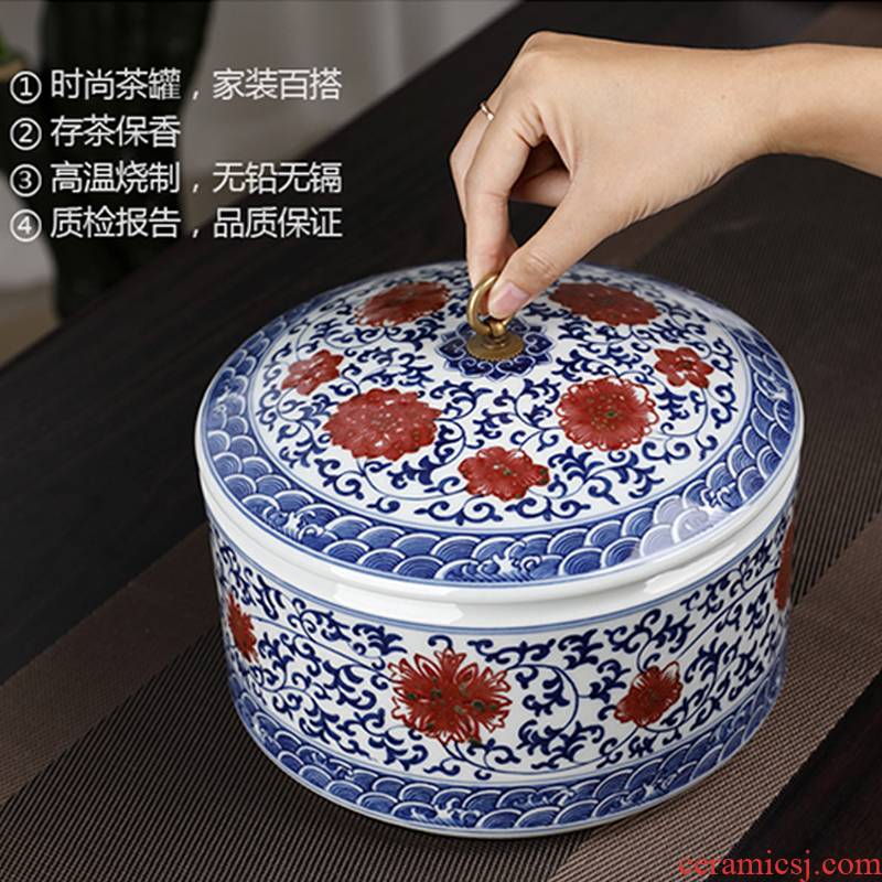 Youligong ceramic tea canister to creative move fashion home furnishing articles wind restoring ancient ways with cover storage tank tea urn