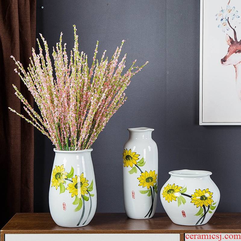 Insert gagarin hand - made ceramic vase simulation flower suit modern household living room table decoration furnishing articles dried flowers