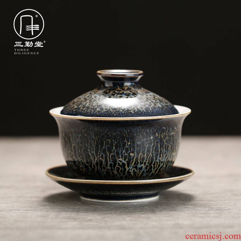 The three frequently tureen kung fu tea tea ware jingdezhen ceramics up three cups to use suit S11037