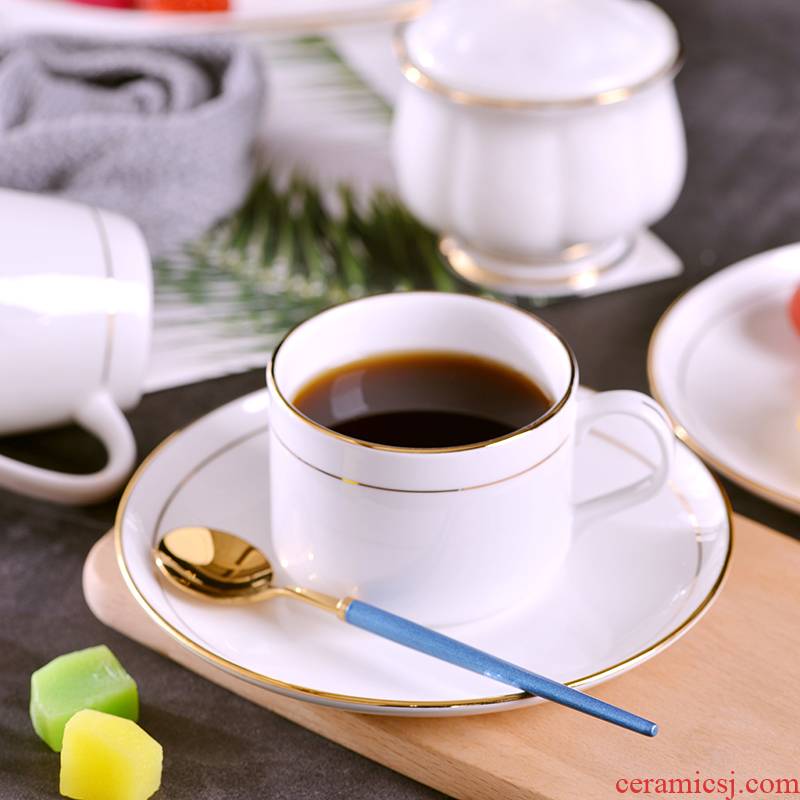 Household manual gold 】 【 jingdezhen ceramic cup coffee milk cup Europe type ipads China coffee cups and saucers suit