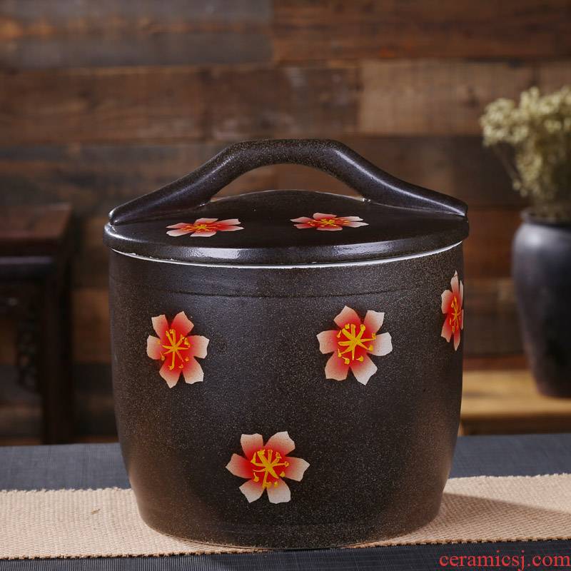 Jingdezhen ceramic barrel ricer box with a lid archaize of household barrel storage tank tea cake cylinder 20 jins 30 jins 50 pounds