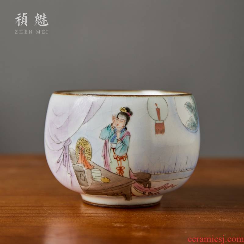 Shot incarnate your up hand - made yuan spring of jingdezhen ceramic cups kung fu tea set personal sample tea cup master cup single CPU