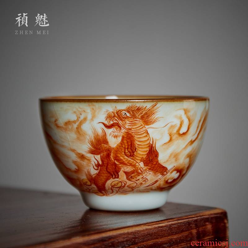 Shot incarnate your up hand - made kirin master kung fu tea set personal tea cups of jingdezhen ceramics slicing can be a single CPU