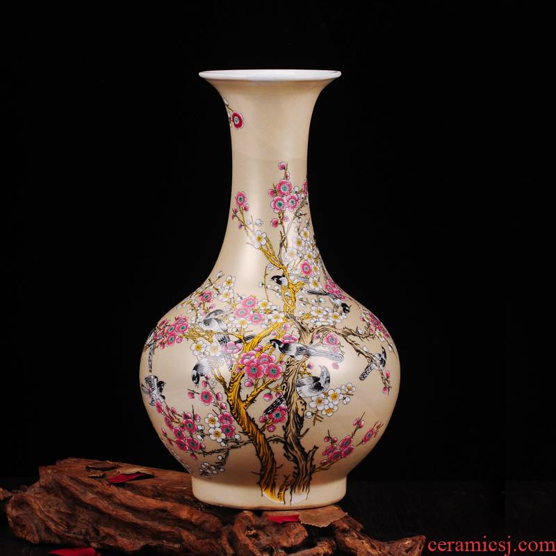 Jingdezhen ceramics vase furnishing articles name plum modern home sitting room home office decoration arts and crafts gifts