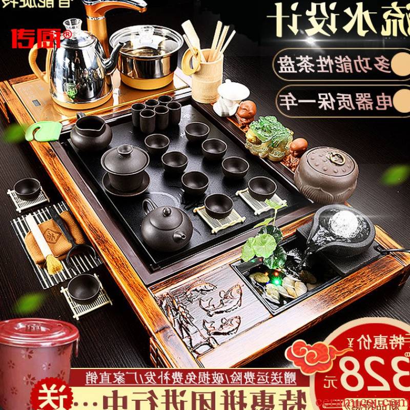 The kitchen yongquan automatic tea set household water violet arenaceous kung fu of a complete set of ceramic tea set integrated way