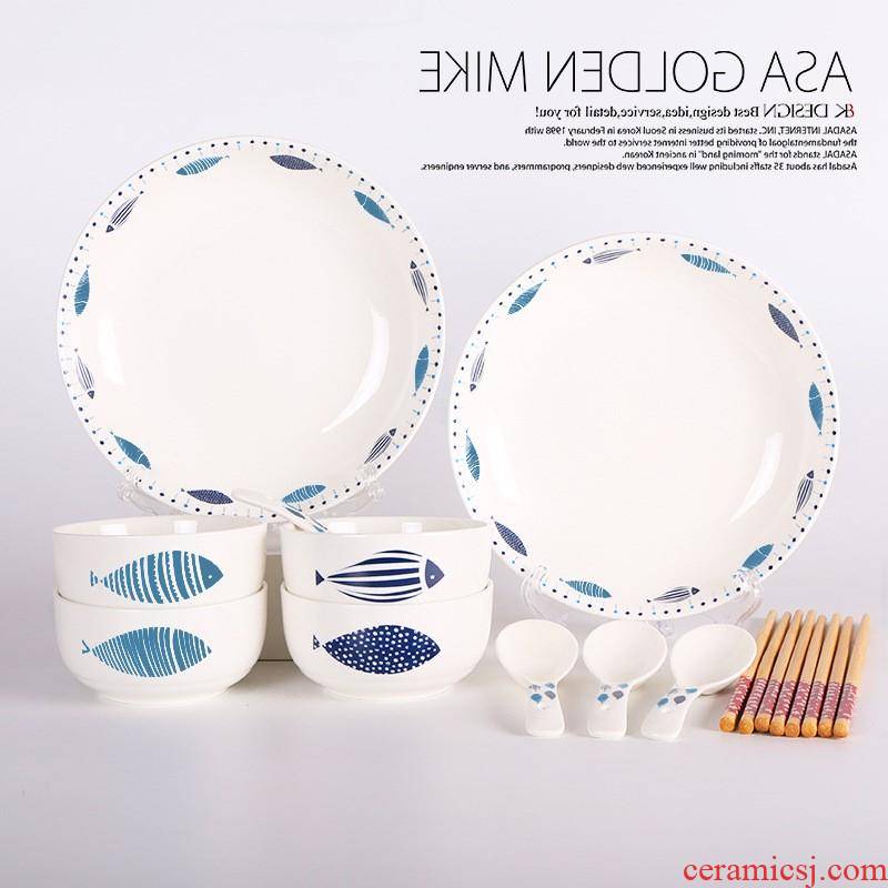 The kitchen eating food suits for, Korean spoon bowl soup plate combination of household ceramics tableware customized gifts every year