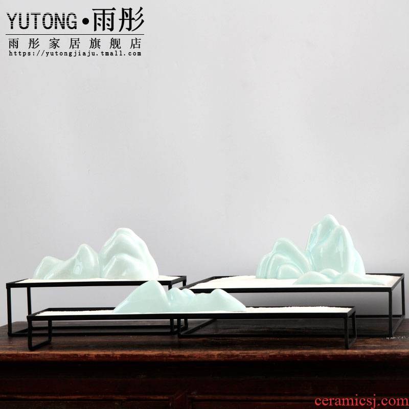 Zen mountain heavy creative dry landscape ceramic bijia furnishing articles hotel teahouse move of Chinese style household decoration