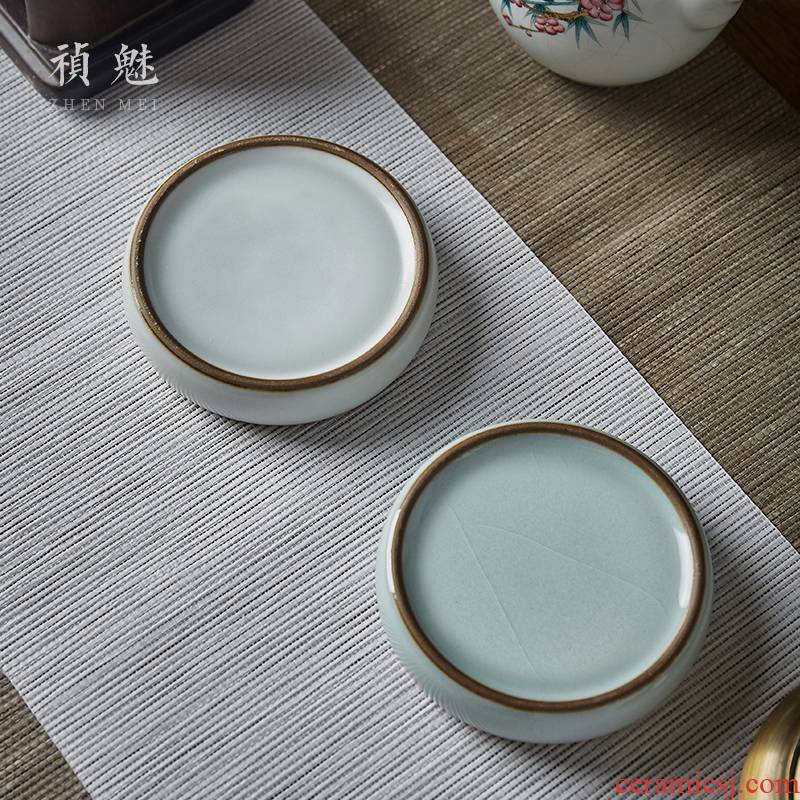Shot incarnate the checking ceramic open the slice your up rear cover cover jingdezhen kung fu tea tea accessories saucer cup mat