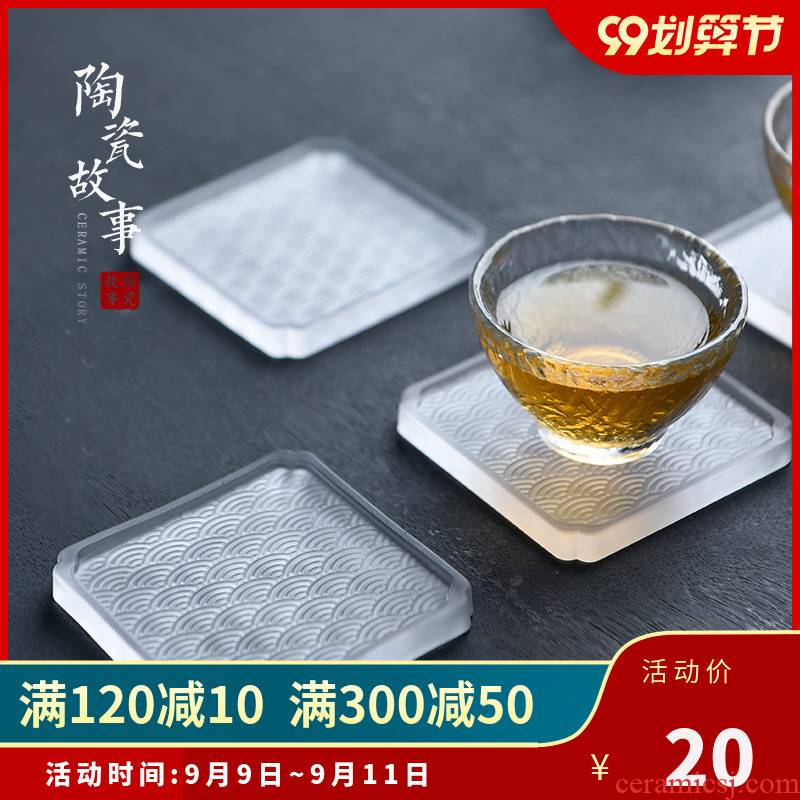The Story of pottery and porcelain cup mat tea insulation pad Japanese glass saucer kung fu tea accessories cup base