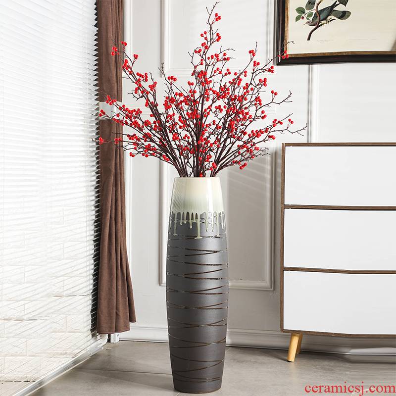 Gagarin ground vase large - sized ceramic household adornment furnishing articles sitting room of I and contracted Europe type suit flower arrangement