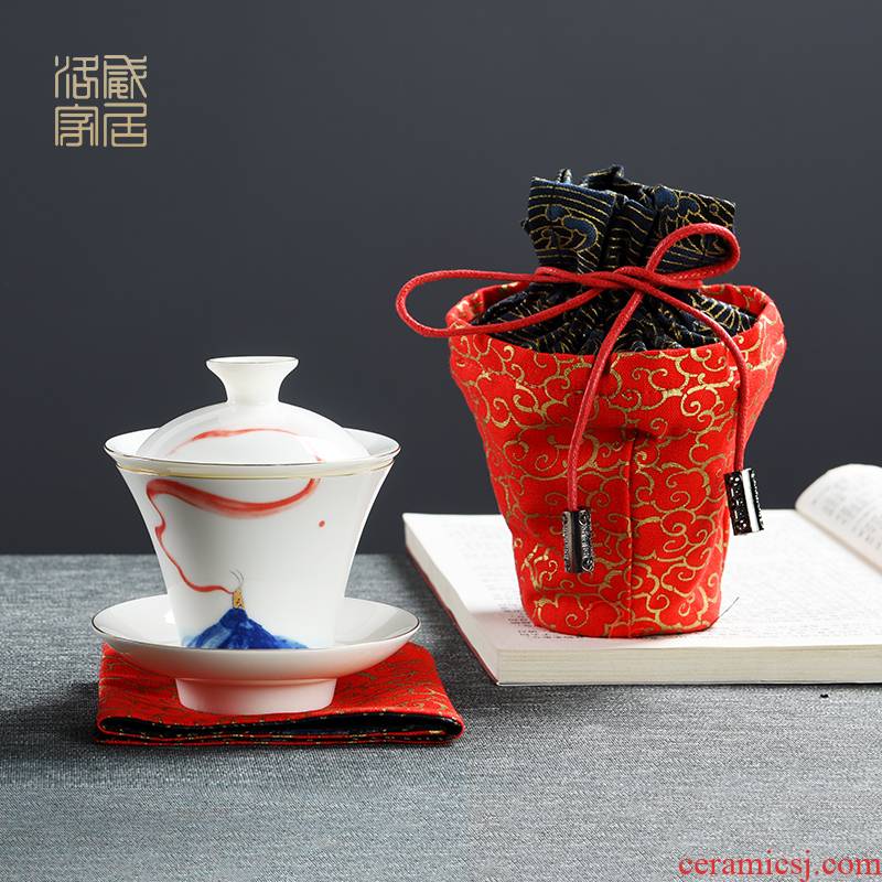 Touch the floor clearance crack cup 】 a pot of small suit portable travel two cups of tea tea tureen jingdezhen