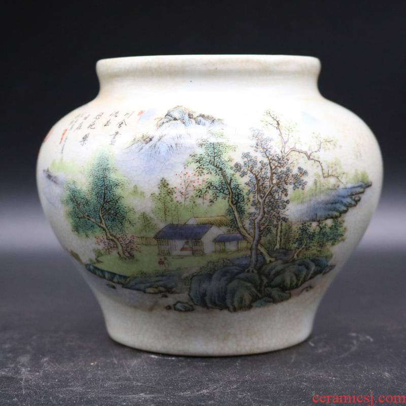 The Qing qianlong pastel landscape as cans sitting room place porcelain antique antique ceramics adorned the collection