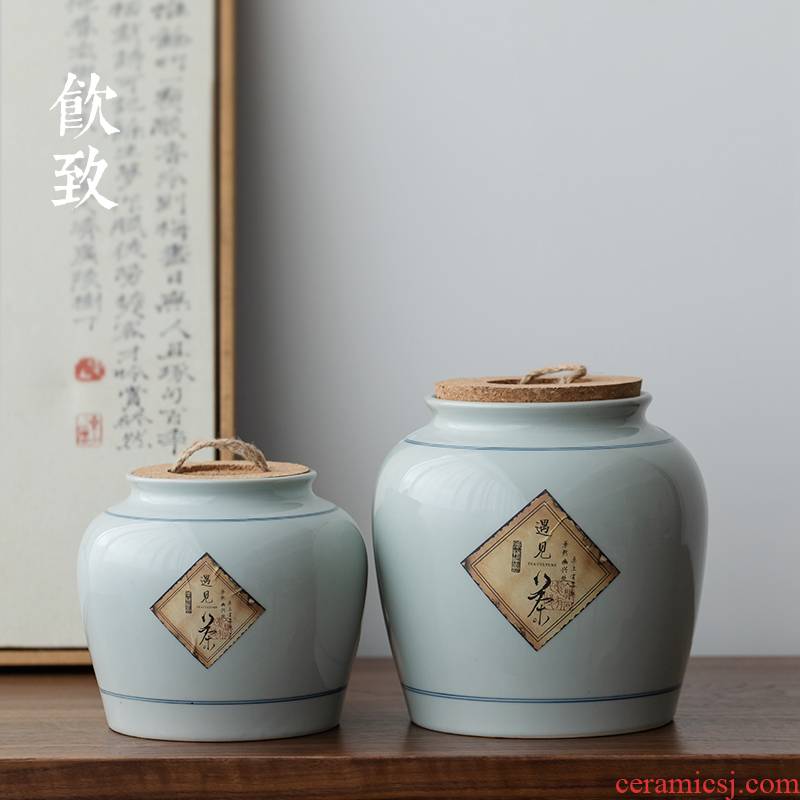 Ultimately responds to restore ancient ways caddy fixings moisture storage of jingdezhen ceramic creative household big save tea storage tanks seal POTS
