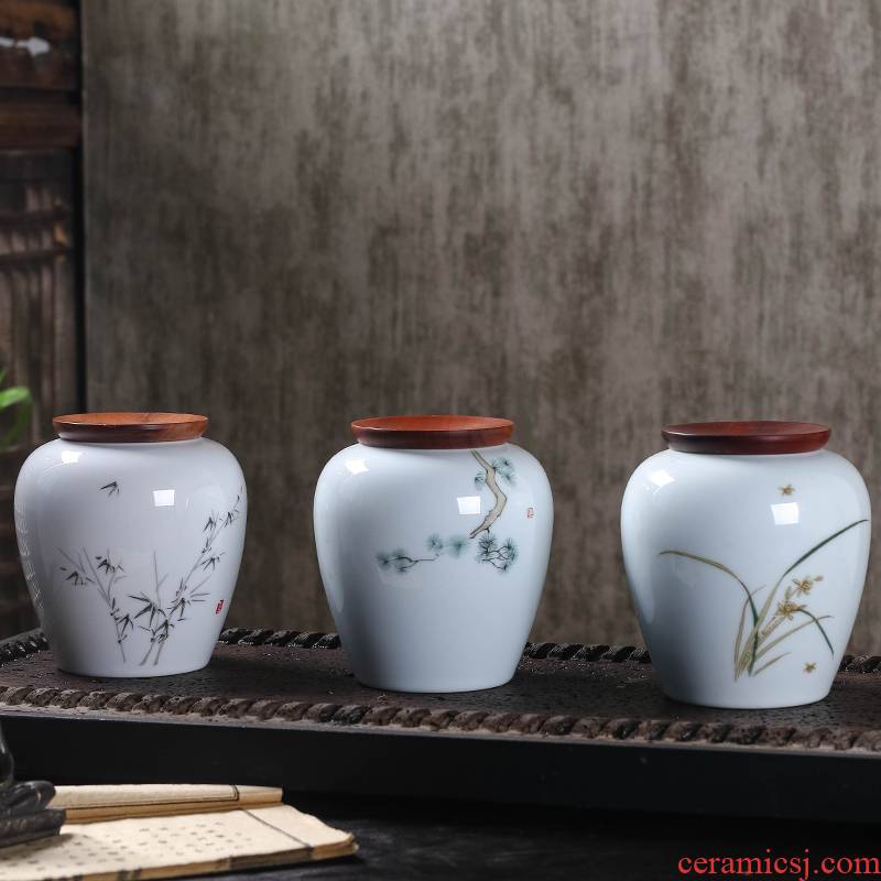 Jingdezhen ceramic tea pot small half jins to seal moisture with cover pu - erh tea POTS home store POTS