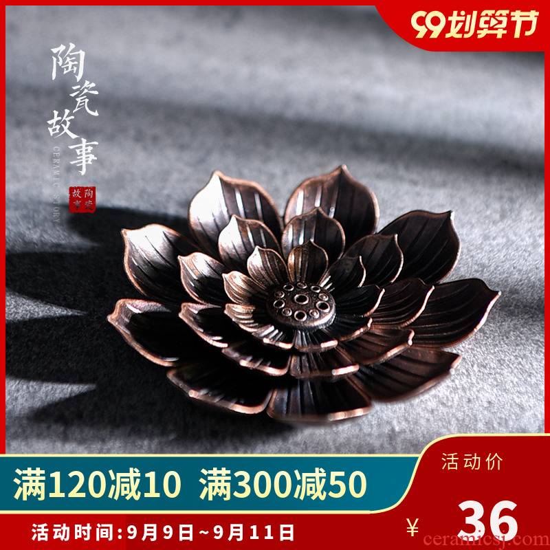 Porous ceramic story incense inserted a creative lotus archaize furnishing articles pet kung fu tea tea accessories zen censer