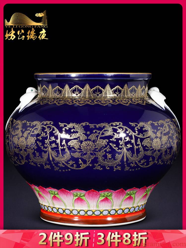 Jingdezhen ceramics furnishing articles imitation see colour HaiYanHeQing yan the qing qianlong ear statute of home sitting room adornment ornament