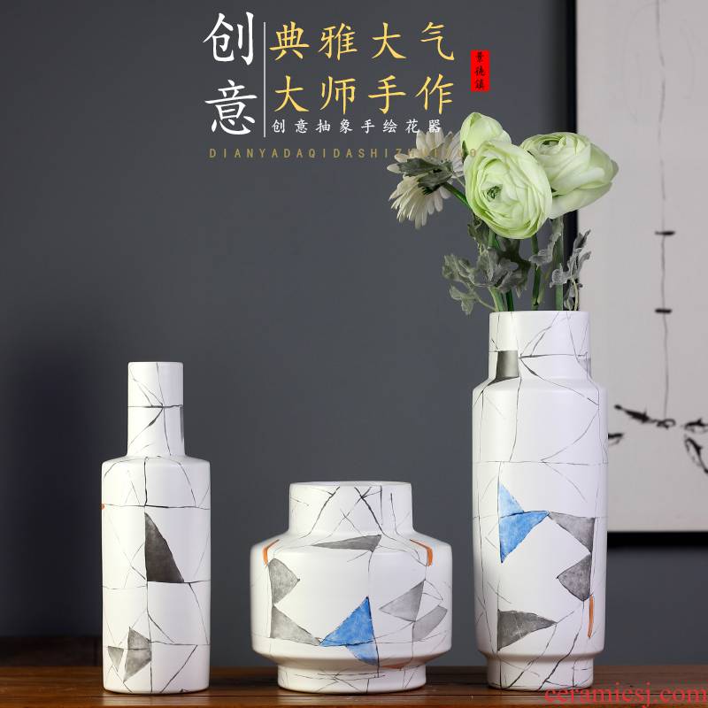 Jingdezhen ceramics, vases, flower arranging flower implement new creative abstract decorative home furnishing articles I and contracted jewelry