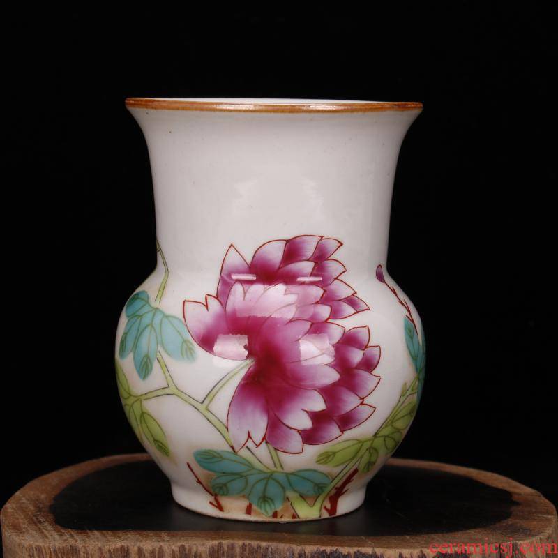 Jingdezhen imitation stagnation and pure checking antique antique hand - made pastel flowers, fine antique furnishing articles