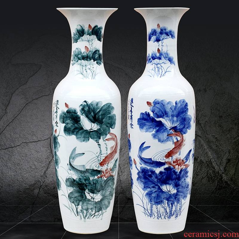 Jingdezhen ceramics of large vases, hand - made successive traditional new Chinese sitting room adornment is placed more fish