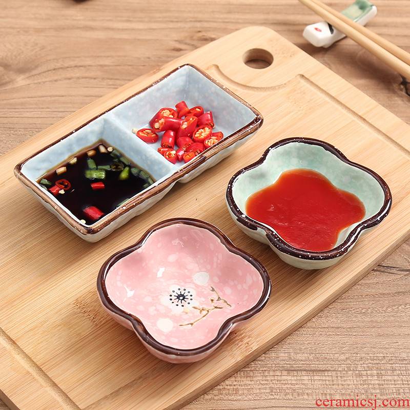 Dab of home dishes snacks Japanese glazed ceramic plates and dipping sauce snowflakes dish dish flavor dish seasoning sauce vinegar