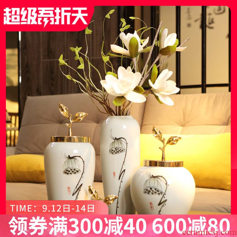 I and contracted creative ceramic vase furnishing articles living room TV cabinet table flower arranging small pure and fresh and home decoration