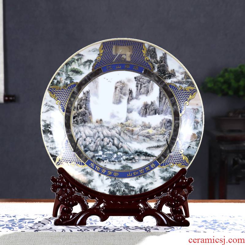 Rat ox zodiac ceramic decoration plate of rich ancient frame of jingdezhen porcelain wine furnishing articles sitting room small handicraft ornament
