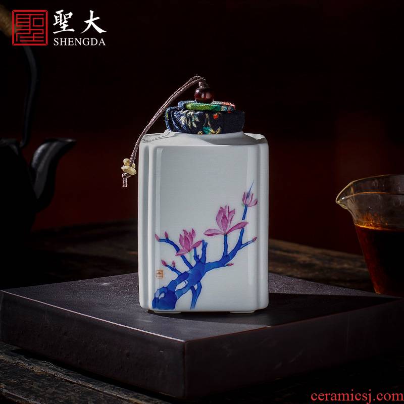 Holy big ceramic tea pot hand - made jingdezhen blue and white color bucket sealing storage POTS manual kung fu tea accessories