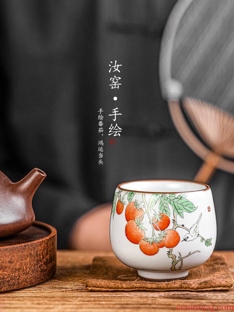 Jingdezhen your up cup masters cup a cup of pure checking sample tea cup single hand - made ceramic kung fu tea set to open