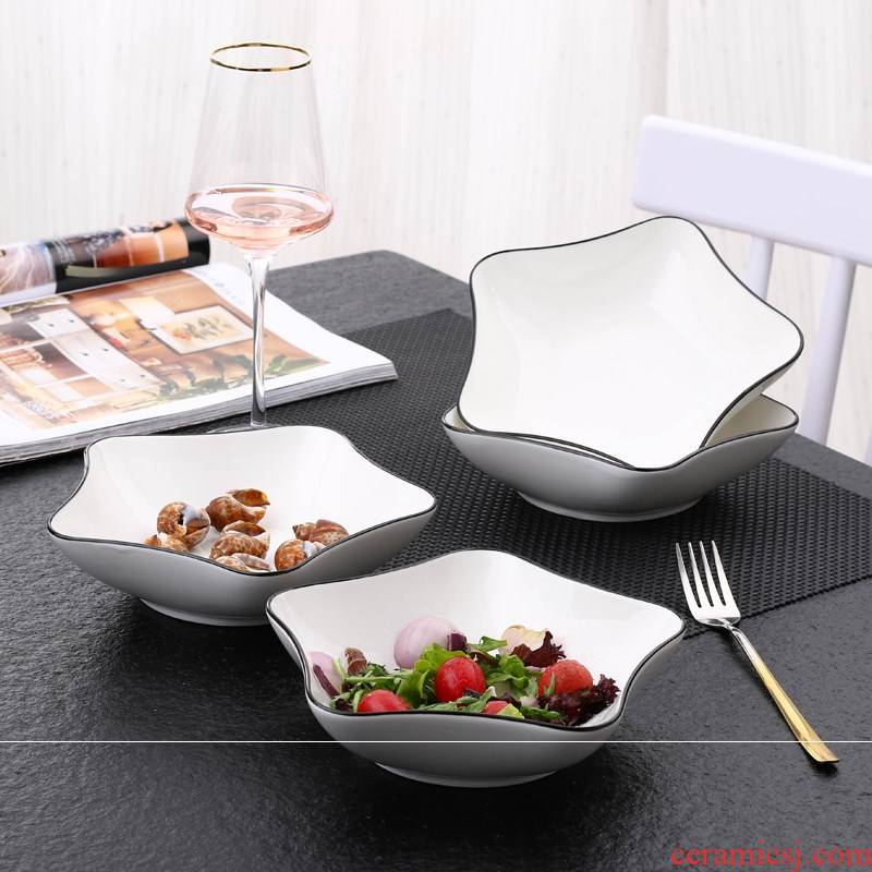 Ceramic plates creative fruit bowl dish dish dish home plate, square, snack plate heart - shaped plate jingdezhen plates