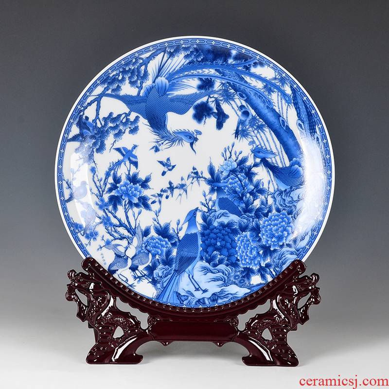 Ming and the qing dynasties classical Chinese style ceramic plate hanging dish decorative plate wall act the role of furnishing articles sitting room, dining - room wall hang act the role of creative background