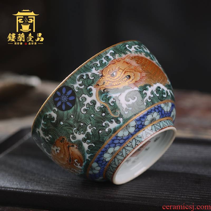 All hand - made ancient dragon turtle master of jingdezhen ceramics kung fu tea tea cup large household single cup bowl