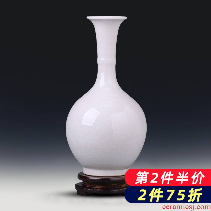 Jingdezhen ceramics glaze color white vase flower arranging furnishing articles of new Chinese style household adornment porcelain child sitting room