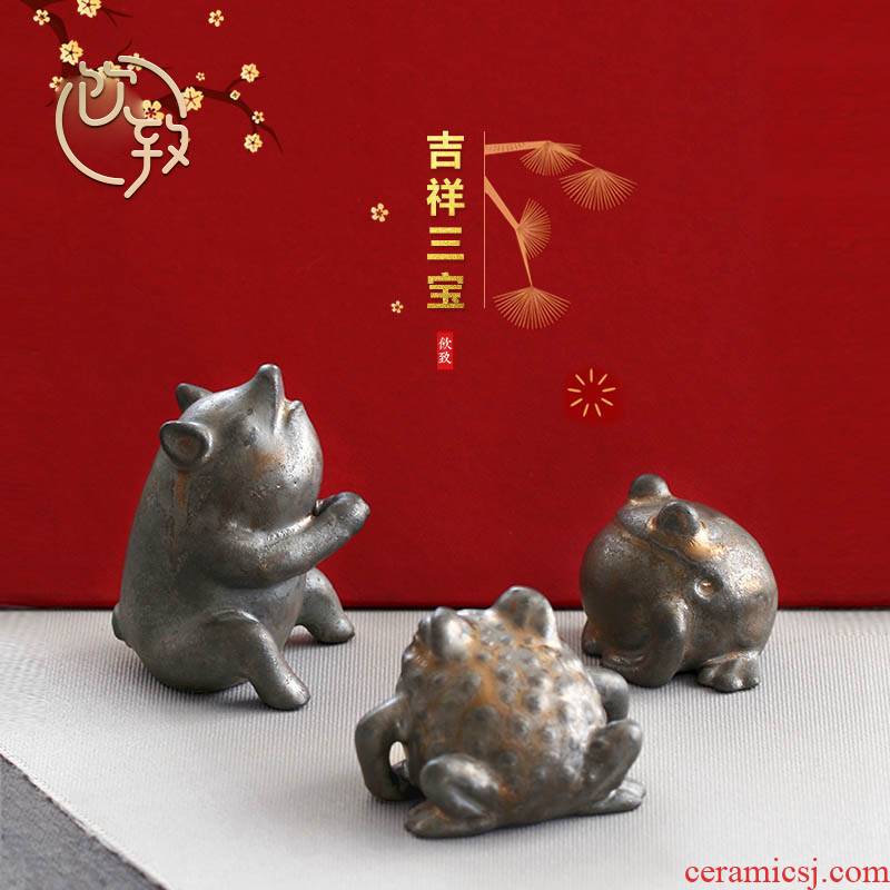 Ultimately responds to gold pet pig spittor coarse after getting tea to keep manual tea accessories play in zen tea furnishing articles