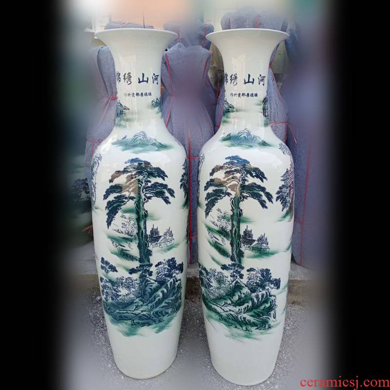 Jingdezhen 1.2 meters 1.4 meters 1.6 meters, 1.8 meters high ground scenery splendid sunvo landscape big vase