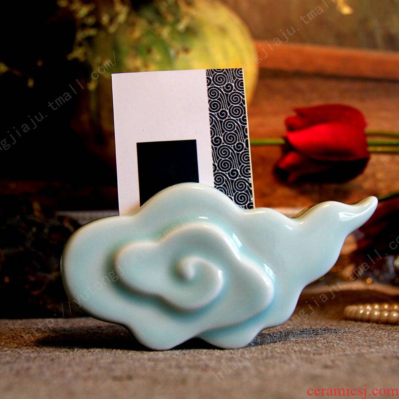 Shadow celadon xiangyun cardcase furnishing articles ceramic cardcase household act the role ofing is tasted furnishing articles furnishing articles study ceramics
