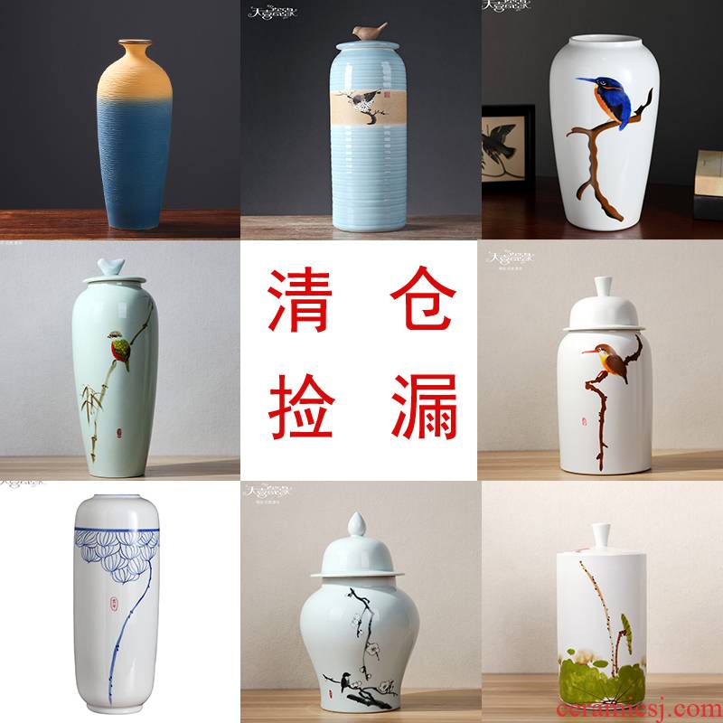 Dried flowers clearance rule mesa of new Chinese style ceramic vase water raise flowers sitting room household flower adornment furnishing articles
