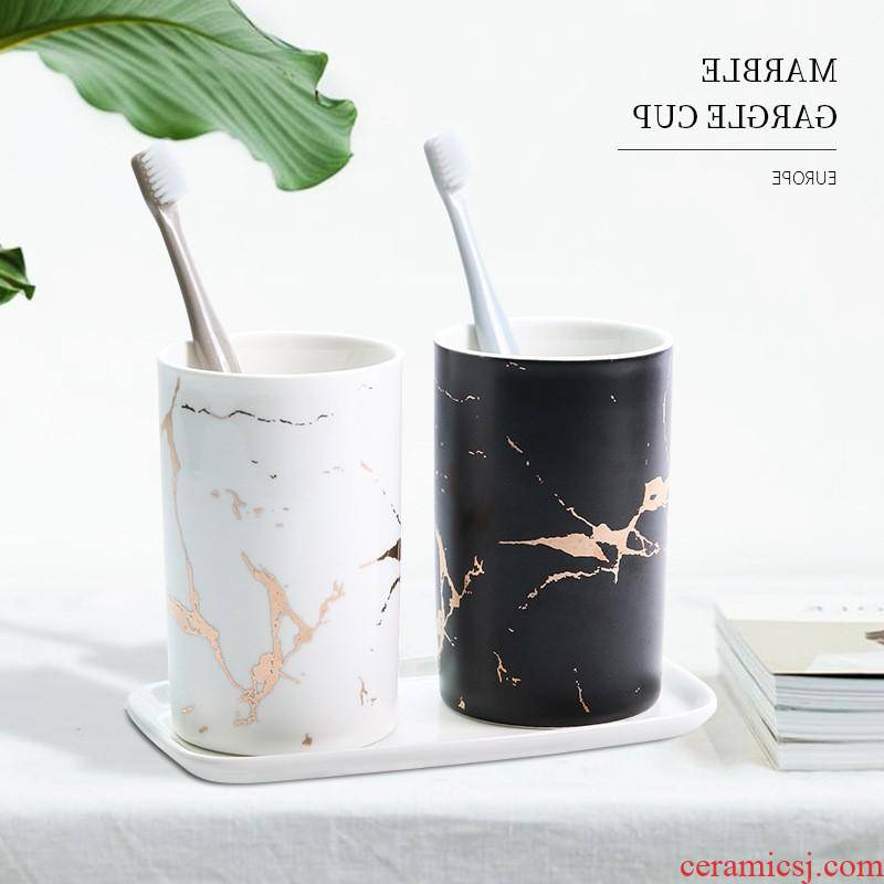 The kitchen creative Jin Dali stone couples gargle cup toothbrush wash gargle cup ins ceramic cup northern wind household